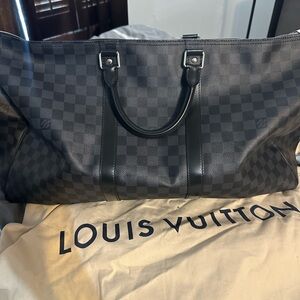 LOUIS VUITTON Keepall Bandoulière 55 black